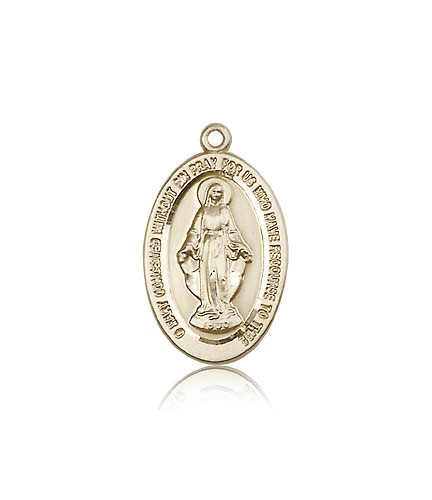 Miraculous Medal, 14 Karat Gold - 14 KT Yellow Gold