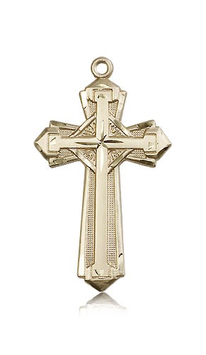 Cross Pendant, 14 Karat Gold - 14 KT Yellow Gold