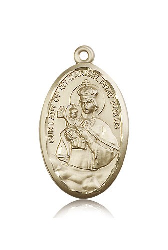 Our Lady of Mount Carmel Medal, 14 Karat Gold - 14 KT Yellow Gold