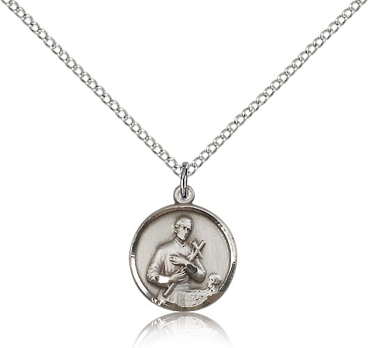 St. Gerard Medal, Sterling Silver - 18&quot; 1.2mm Sterling Silver Chain + Clasp