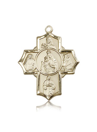 Mt Carmel 4 Way Cross Pendant, 14 Karat Gold - 14 KT Yellow Gold