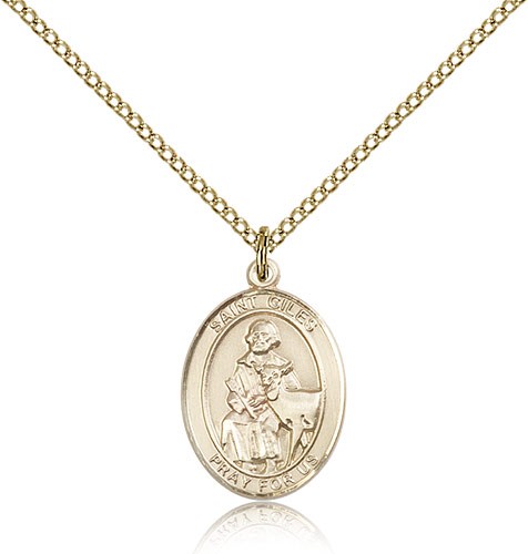 St. Giles Medal, Gold Filled, Medium - Gold-tone