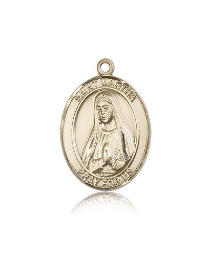 St. Martha Medal, 14 Karat Gold, Large - 14 KT Yellow Gold