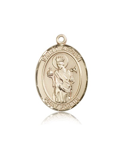 St. Aedan of Ferns Medal, 14 Karat Gold, Large - 14 KT Yellow Gold