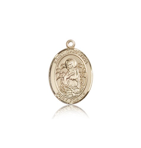 St. Christina the Astonishing Medal, 14 Karat Gold, Medium - 14 KT Yellow Gold