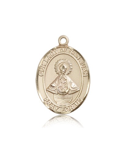 Our Lady of San Juan Medal, 14 Karat Gold, Large - 14 KT Yellow Gold
