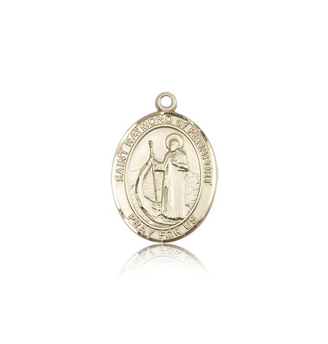 St. Raymond of Penafort Medal, 14 Karat Gold, Medium - 14 KT Yellow Gold