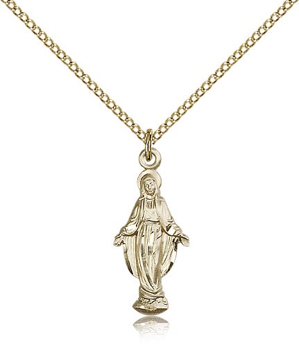 Miraculous Medal, Gold Filled - Gold-tone