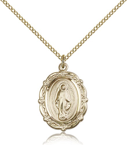 Miraculous Medal, Gold Filled - Gold-tone