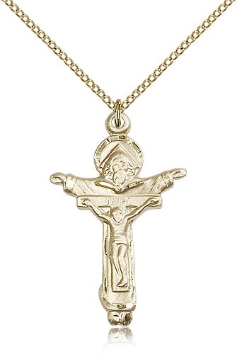 Trinity Crucifix Pendant, Gold Filled - Gold-tone