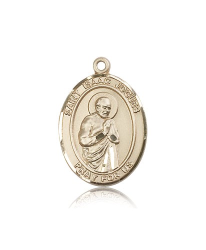 St. Isaac Jogues Medal, 14 Karat Gold, Large - 14 KT Yellow Gold