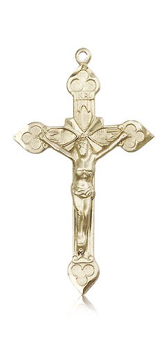 Crucifix Pendant, 14 Karat Gold - 14 KT Yellow Gold