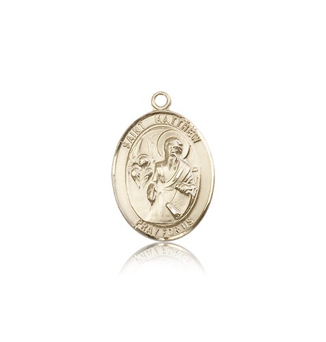 St. Matthew the Apostle Medal, 14 Karat Gold, Medium - 14 KT Yellow Gold