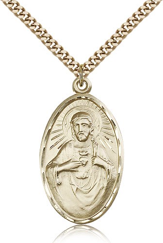 Scapular Medal, Gold Filled - 24&quot; 2.4mm Gold Plated Endless Chain