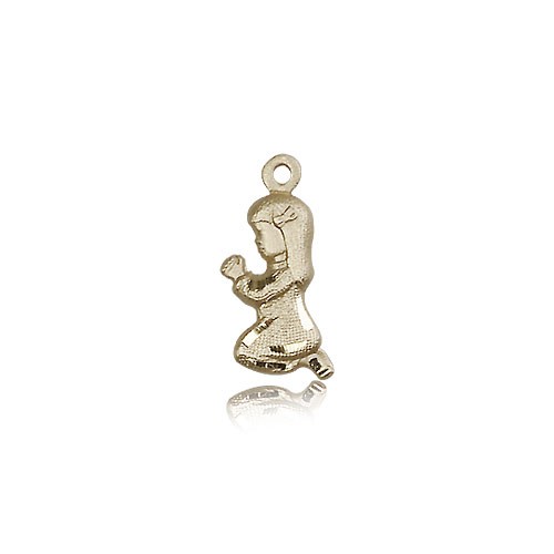 Praying Girl Medal, 14 Karat Gold - 14 KT Yellow Gold