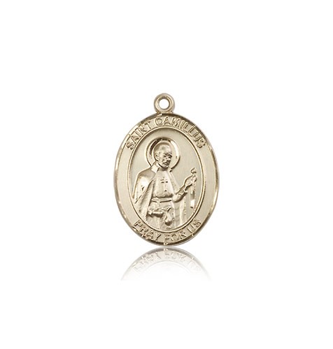 St. Camillus of Lellis Medal, 14 Karat Gold, Medium - 14 KT Yellow Gold