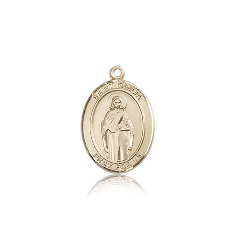 St. Odilia Medal, 14 Karat Gold, Medium - 14 KT Yellow Gold