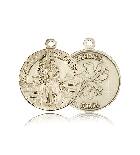 St. Joan of Arc National Guard Medal, 14 Karat Gold - 14 KT Yellow Gold