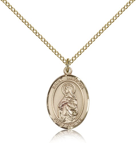 St. Matilda Medal, Gold Filled, Medium - Gold-tone