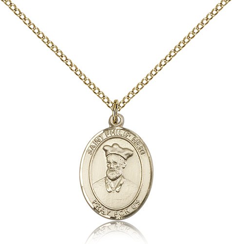 St. Philip Neri Medal, Gold Filled, Medium - Gold-tone