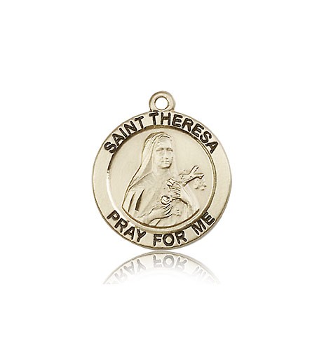 St. Theresa Medal, 14 Karat Gold - 14 KT Yellow Gold