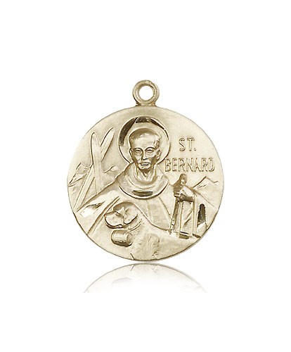 St. Bernard of Clairvaux Medal, 14 Karat Gold - 14 KT Yellow Gold