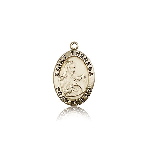 St. Theresa Medal, 14 Karat Gold - 14 KT Yellow Gold