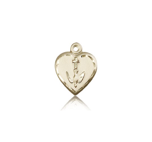 Heart Confirmation Medal, 14 Karat Gold - 14 KT Yellow Gold