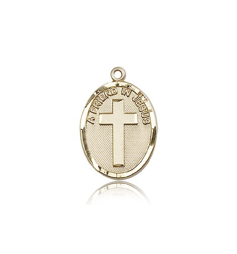 A Friend In Jesus Medal, 14 Karat Gold - 14 KT Yellow Gold