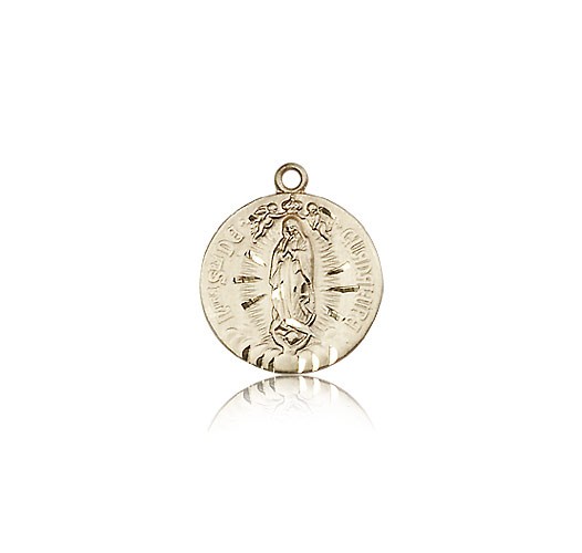 Our Lady of Guadalupe Medal, 14 Karat Gold - 14 KT Yellow Gold