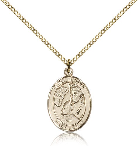 St. Edwin Medal, Gold Filled, Medium - Gold-tone
