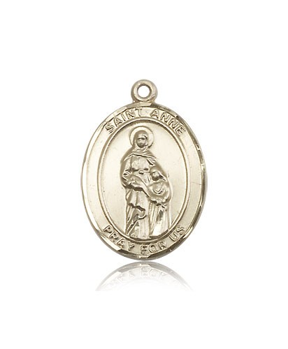 St. Anne Medal, 14 Karat Gold, Large - 14 KT Yellow Gold