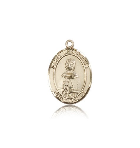St. Anastasia Medal, 14 Karat Gold, Medium - 14 KT Yellow Gold