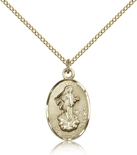 Our Lady of Medugorje Medal, Gold Filled - Gold-tone