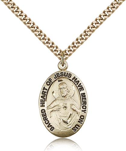 Scapular Medal, Gold Filled - 24&quot; 2.4mm Gold Plated Endless Chain