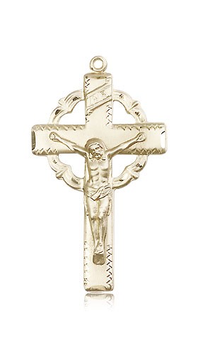 Crucifix Pendant, 14 Karat Gold - 14 KT Yellow Gold