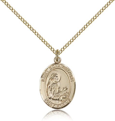 St. Bonaventure Medal, Gold Filled, Medium - Gold-tone