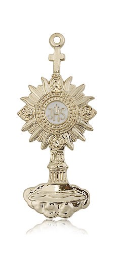 Monstrance Medal, 14 Karat Gold - 14 KT Yellow Gold