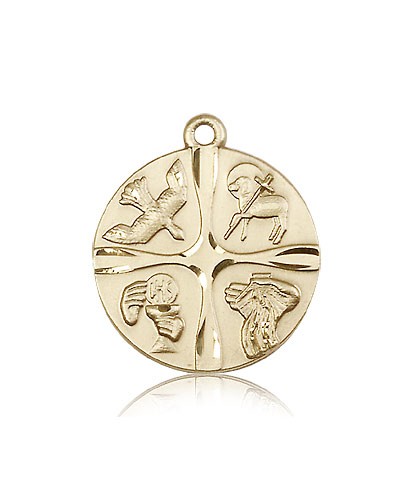 Christian Life Medal, 14 Karat Gold - 14 KT Yellow Gold