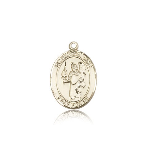 St. Uriel Medal, 14 Karat Gold, Medium - 14 KT Yellow Gold