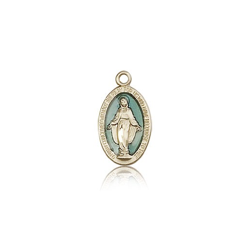 Miraculous Medal, 14 Karat Gold - 14 KT Yellow Gold