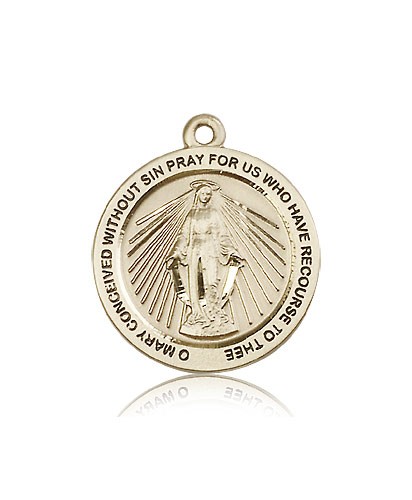 Miraculous Medal, 14 Karat Gold - 14 KT Yellow Gold