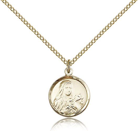 St. Theresa Medal, Gold Filled - Gold-tone