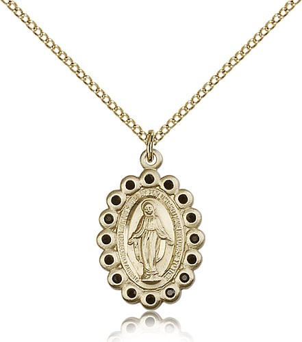 Miraculous Medal, Gold Filled - Gold-tone