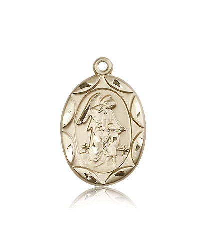 Guardian Angel Medal, 14 Karat Gold - 14 KT Yellow Gold