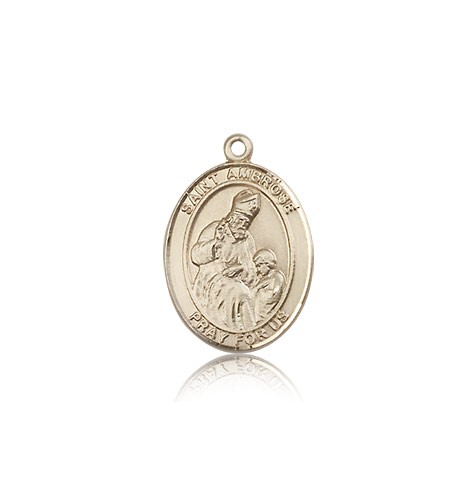 St. Ambrose Medal, 14 Karat Gold, Medium - 14 KT Yellow Gold