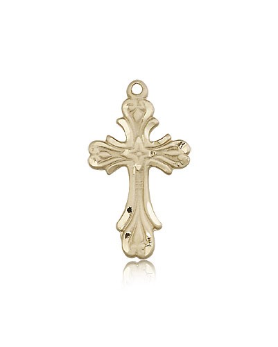 Cross Pendant, 14 Karat Gold - 14 KT Yellow Gold