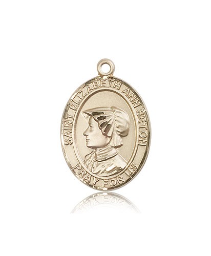 St. Elizabeth Ann Seton Medal, 14 Karat Gold, Large - 14 KT Yellow Gold