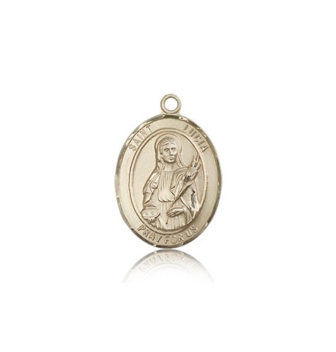 St. Lucia of Syracuse Medal, 14 Karat Gold, Medium - 14 KT Yellow Gold