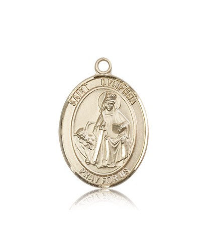 St. Dymphna Medal, 14 Karat Gold, Large - 14 KT Yellow Gold